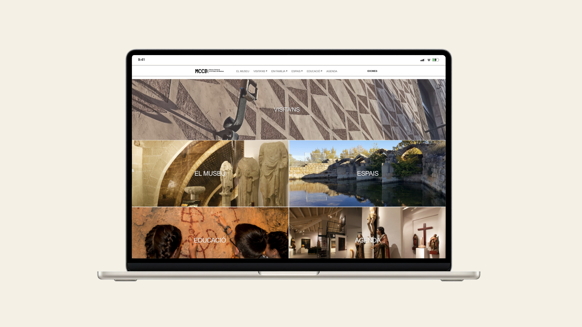 Captura del disseny web del Museu Comarcal de la Conca de Barberà
