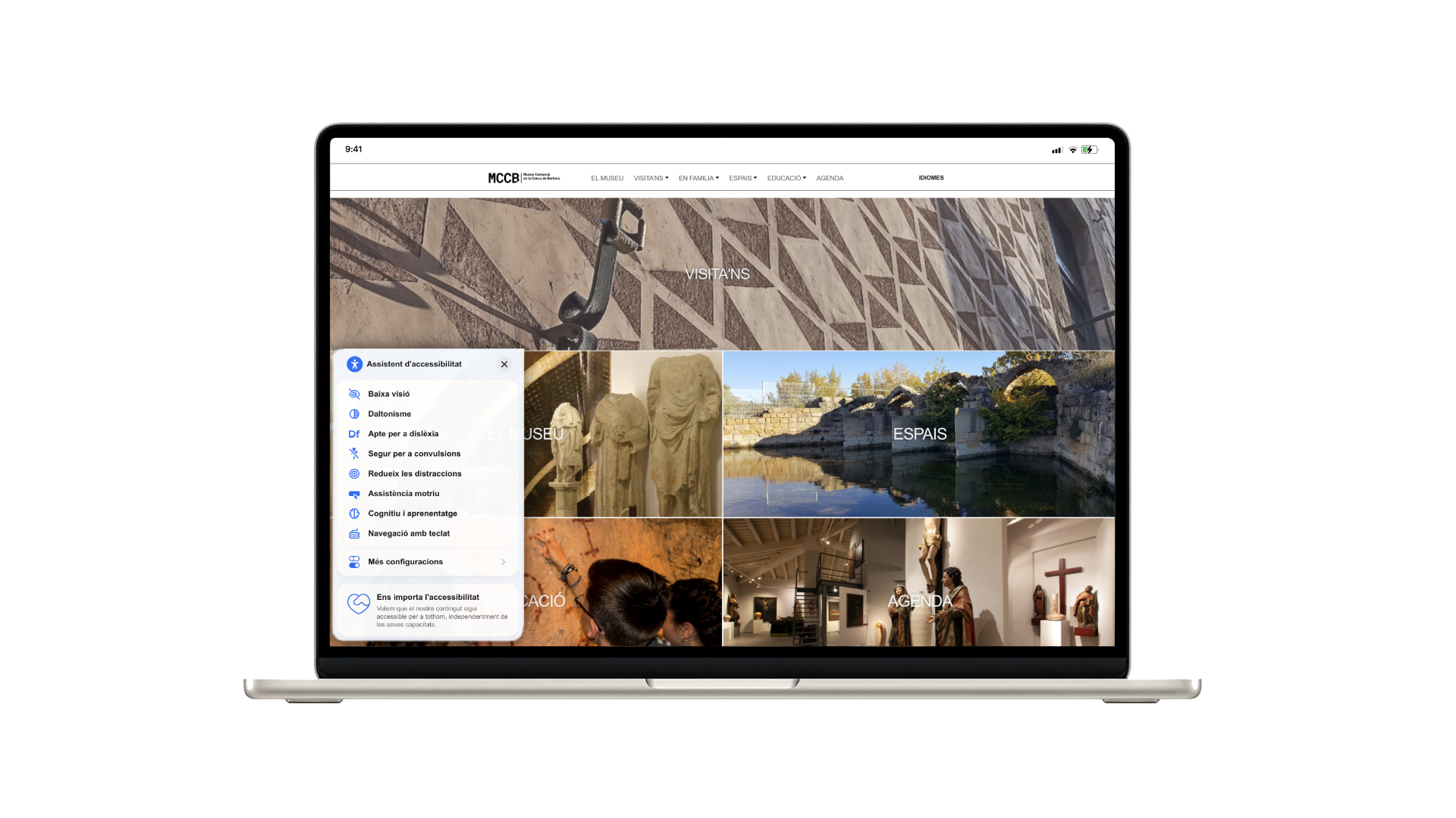 Captura del disseny web del Museu Comarcal de la Conca de Barberà